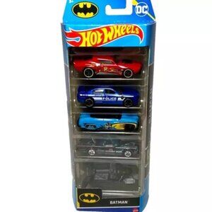 Hot Wheels Batman DC Muscle Bound Dodge Charger 49 Merc TV Batmobile The Bat 5Pk